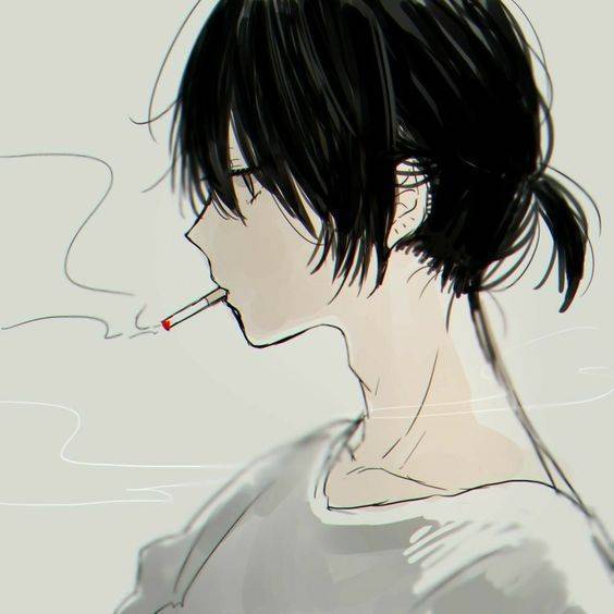 男生头像冷酷帅气侧脸图片精选-抽烟_4