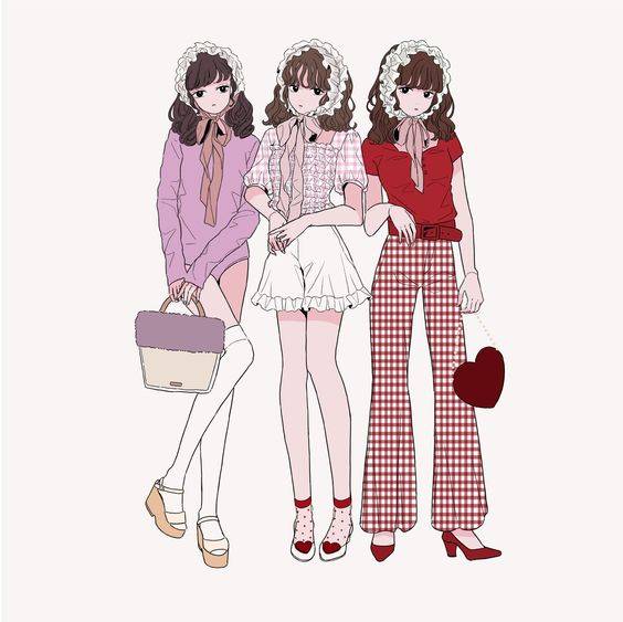 闺蜜淑女气质头像动漫图片精选-三人_3