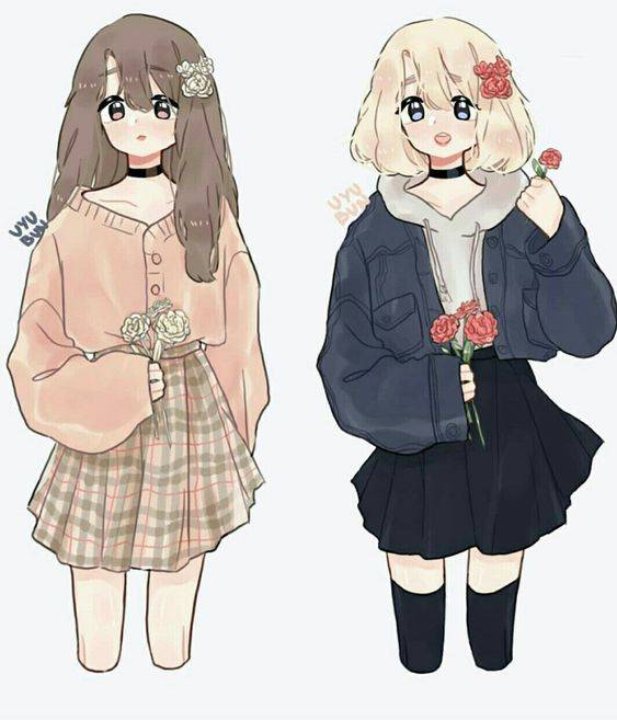 闺蜜淑女气质头像动漫图片精选-两人_1