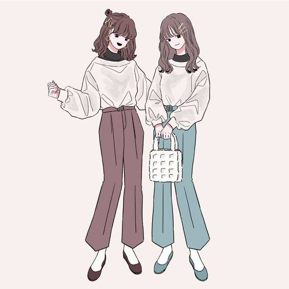 闺蜜淑女气质头像动漫图片精选-两人_9