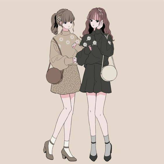 闺蜜淑女气质头像动漫图片精选-两人_7