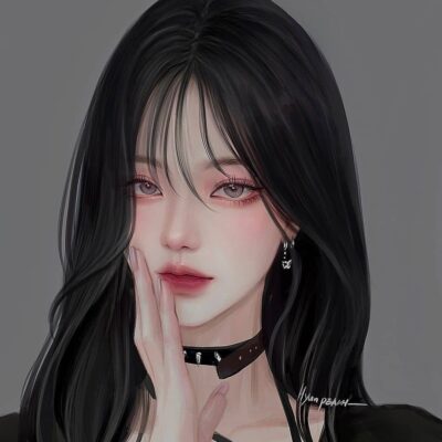插画师hyunpeach无水印少女插画头像图片精选-长发_6