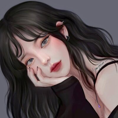 插画师hyunpeach无水印少女插画头像图片精选-长发_2