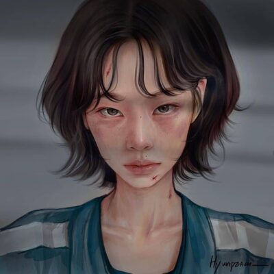 插画师hyunpeach无水印少女插画头像图片精选-短发_1
