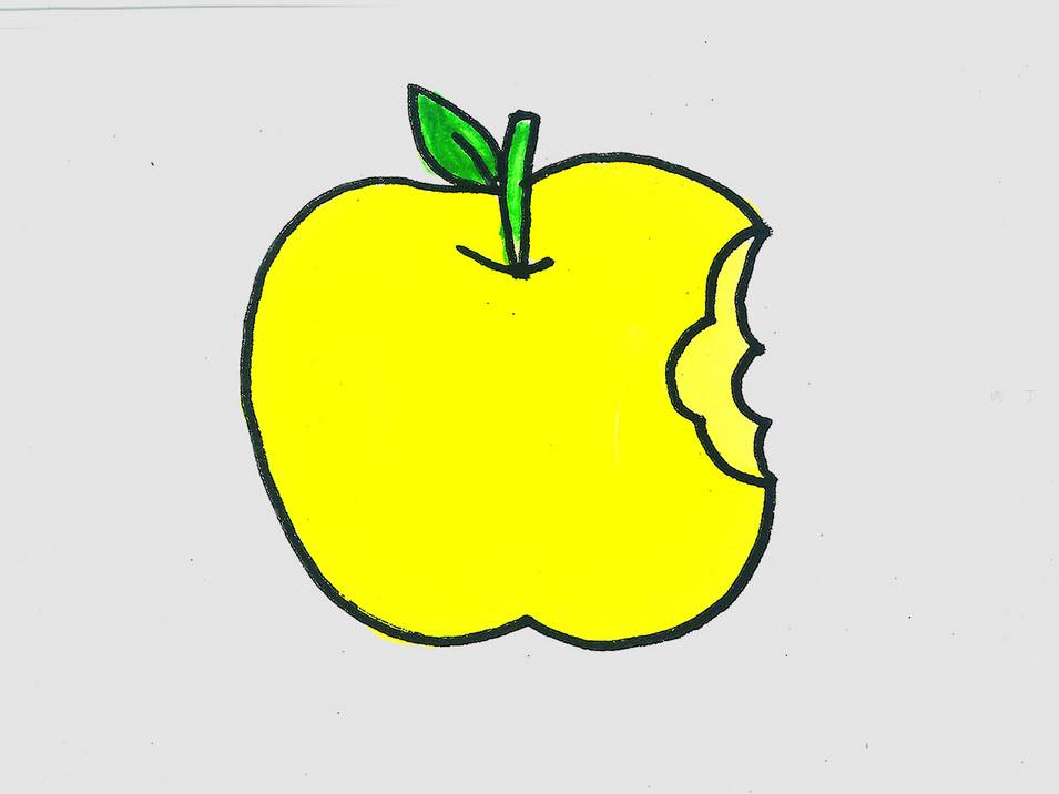 彩色苹果简单简笔画图片大全_11