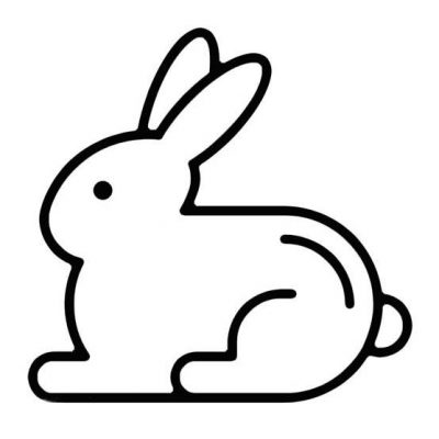 可爱小兔子黑白色简笔画图片大全