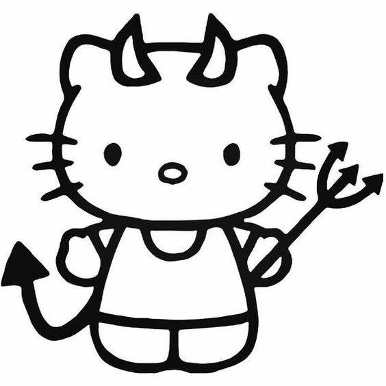 黑白hello kitty卡通简笔画图片大全