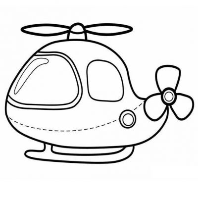 黑白简单的直升机简笔画图片大全