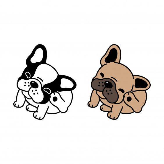两只狗狗可爱卡通图片_7