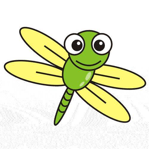 昆虫蜻蜓彩色简笔画图片大全_6