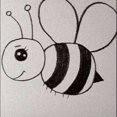 黑白色蜜蜂简笔画图片大全