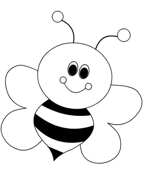 黑白色蜜蜂简笔画图片大全_3