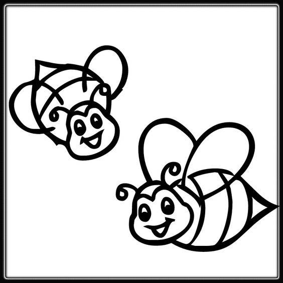 黑白色蜜蜂简笔画图片大全_8