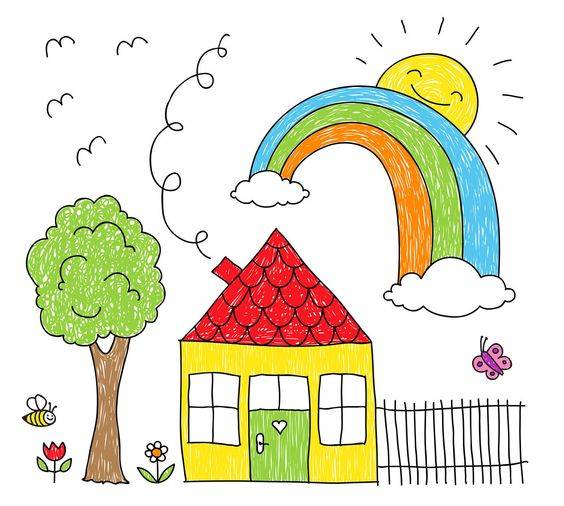 房子卡通简笔画 彩色图片