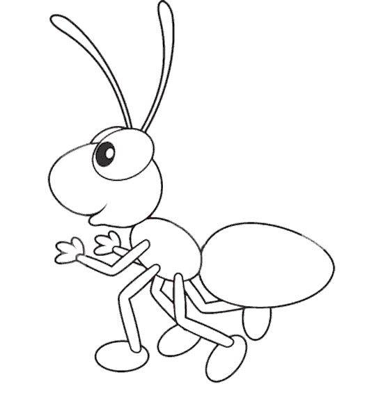 简单可爱的蚂蚁黑白简笔画图片大全_8