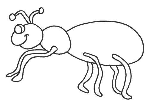 简单可爱的蚂蚁黑白简笔画图片大全_2