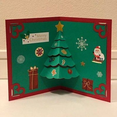 幼儿园手工贺卡立体圣诞树作品图片精选