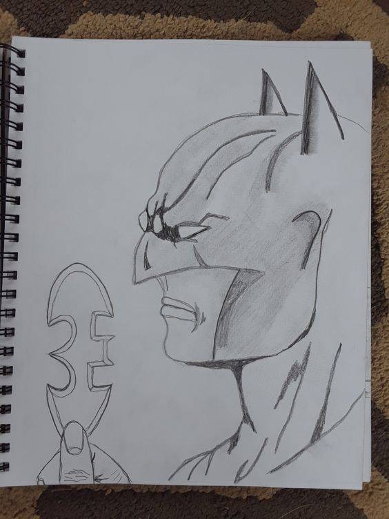 超级英雄蝙蝠侠黑白铅笔简笔画图片大全_6