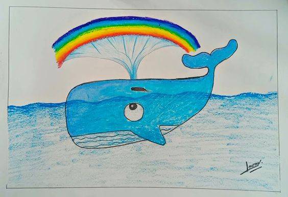 会喷水的蓝色鲸鱼简笔画图片大全_3