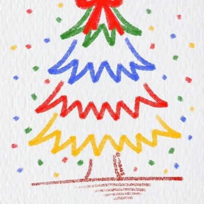 可爱涂鸦版圣诞树简笔画图片大全