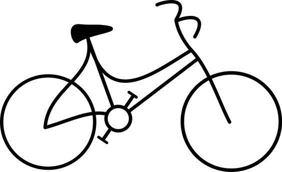 黑白线条自行车简笔画图片大全_5