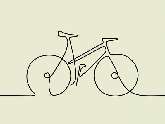 黑白线条自行车简笔画图片大全_3