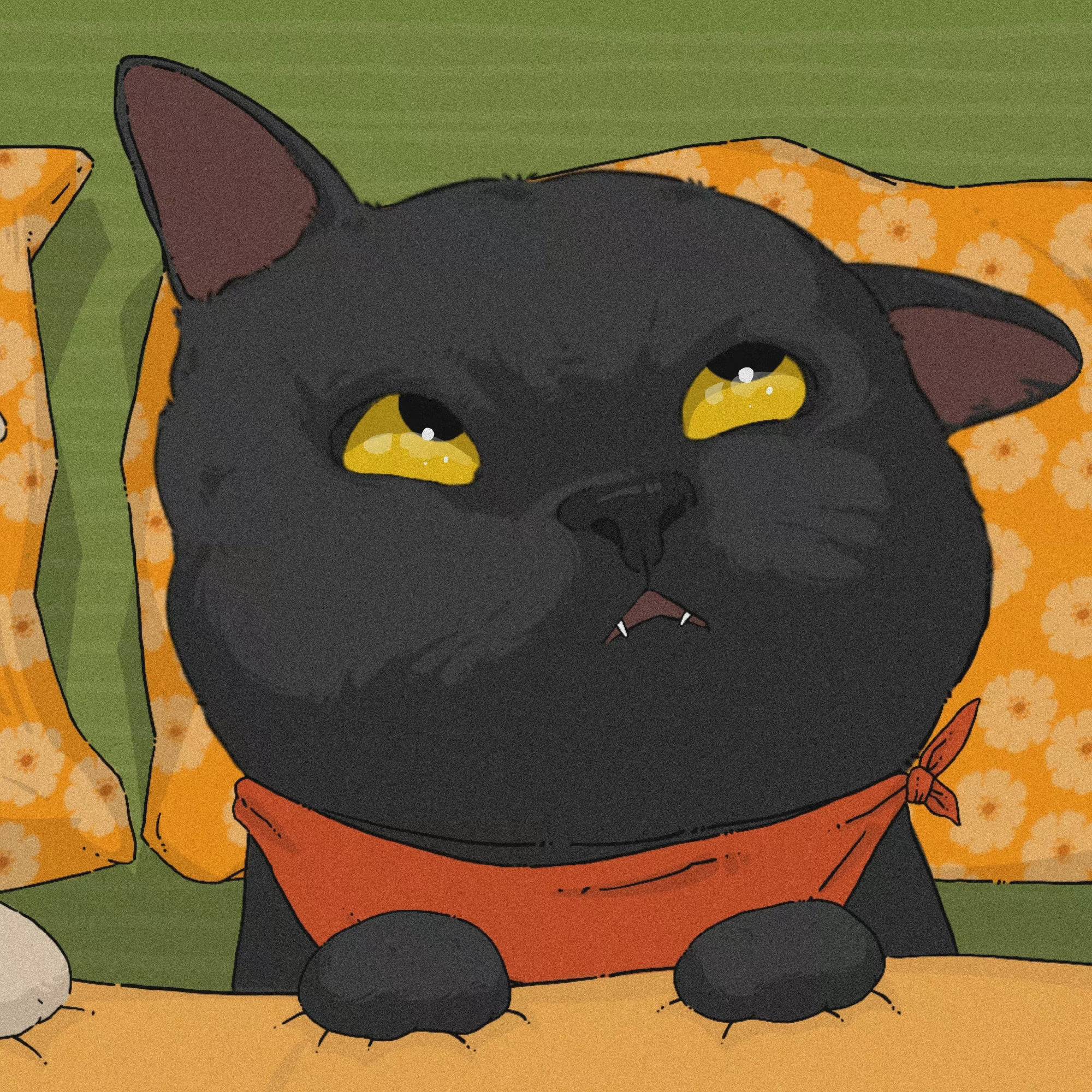 日系卡通黑白猫情侣头像 一人一张图_1