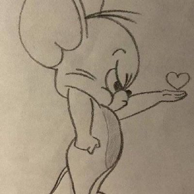 动画片《猫和老鼠》老鼠Jerry杰瑞简笔画画法教程图片