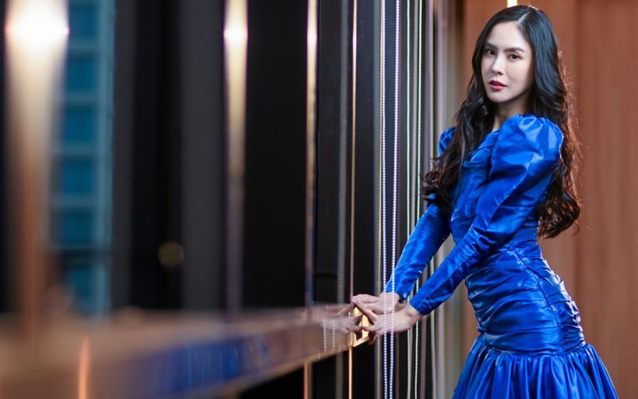 泰国美女帕塔拉萨雅·克苏菀斯莉（Peak）图片精选-蓝色礼服_4