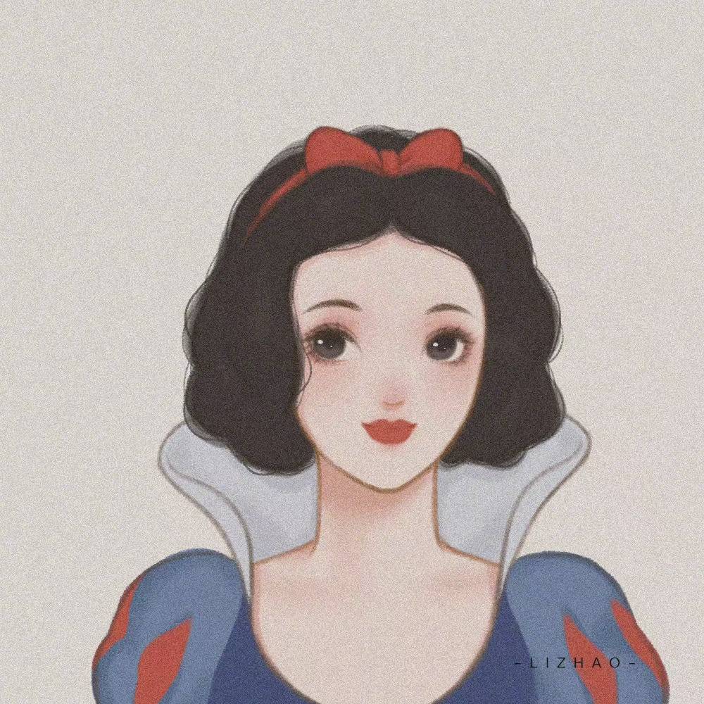 彩色手绘版迪士尼公主闺蜜头像大全_1
