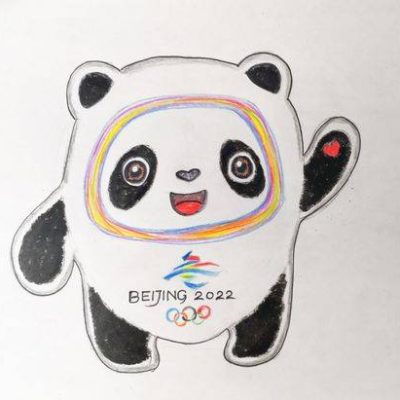 2022冬奥会吉祥物可爱冰墩墩彩色简笔画图片大全
