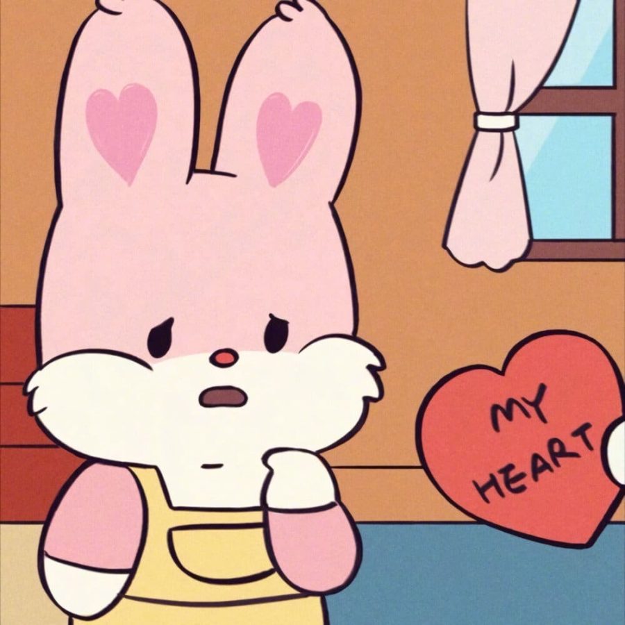 韩国muffin爱心耳兔子可爱头像 卡通粉色兔子_5