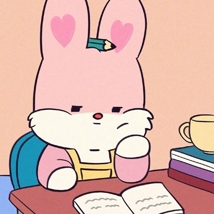 韩国muffin爱心耳兔子可爱头像 卡通粉色兔子_11