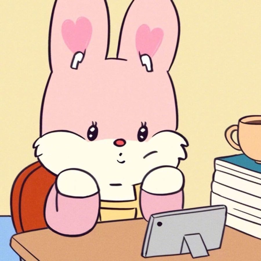韩国muffin爱心耳兔子可爱头像 卡通粉色兔子_12