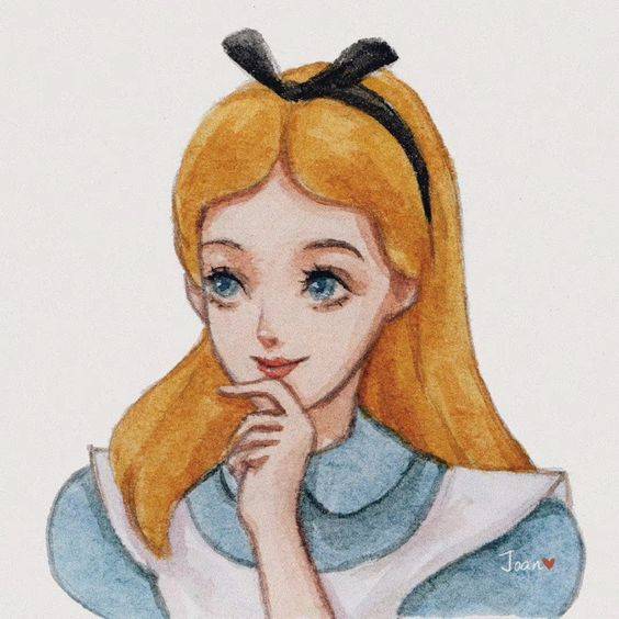 黄色长发灰姑娘手绘版头像 迪士尼公主女生头像精选图_8