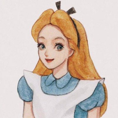 黄色长发灰姑娘手绘版头像 迪士尼公主女生头像精选图