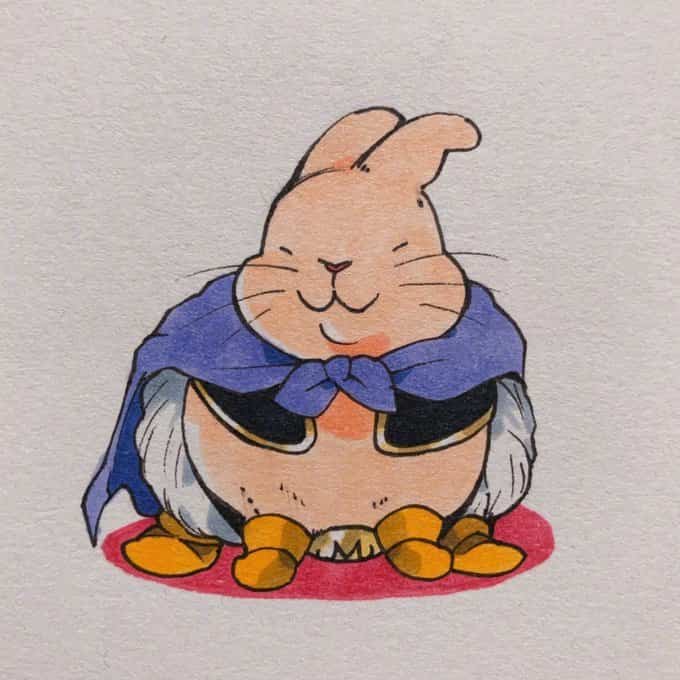 小兔子Cosplay七龙珠主要角色简笔画 插画彩色动漫简笔画_1