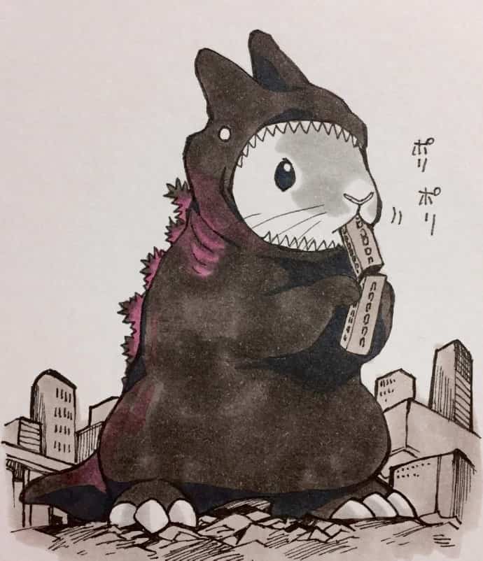 小兔子Cosplay七龙珠主要角色简笔画 插画彩色动漫简笔画_2