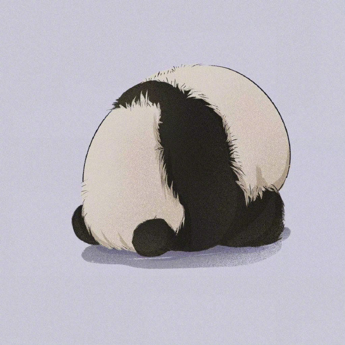 国宝大熊猫日常emo ，忧郁心情卡通动物头像_2