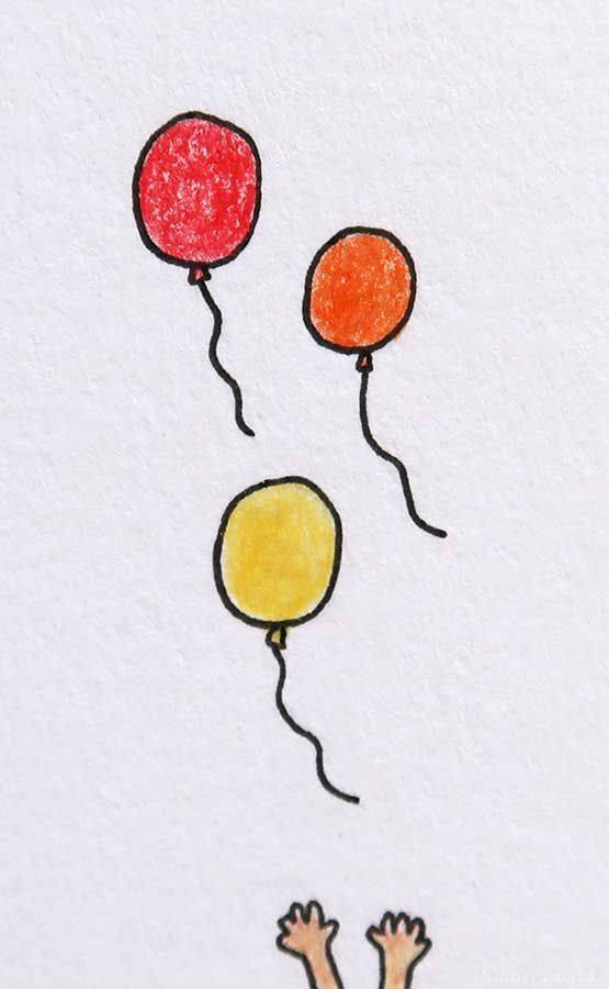 简单的彩色气球简笔画大全 幼儿园简笔画_3