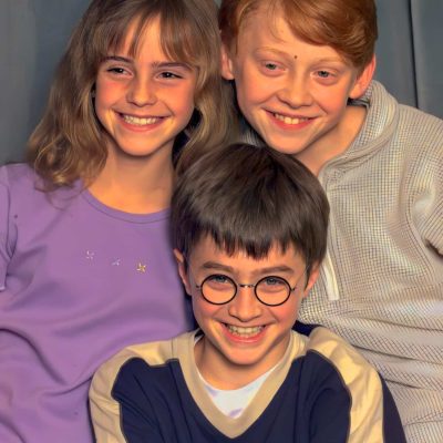 《哈利波特》三位主演哈利波特、赫敏、罗恩小时候合照和长大后照片合集