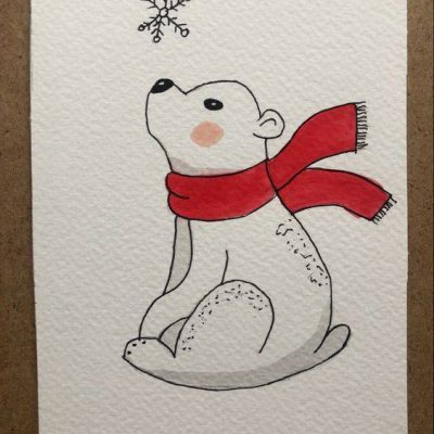 白色卡通北极熊简笔画图片大全 可爱小动物简笔画
