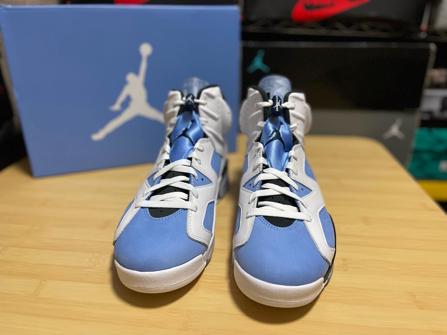Nike Air Jordan 6 AJ6 大学蓝北卡蓝复古篮球鞋正品实拍 对比细节图_7