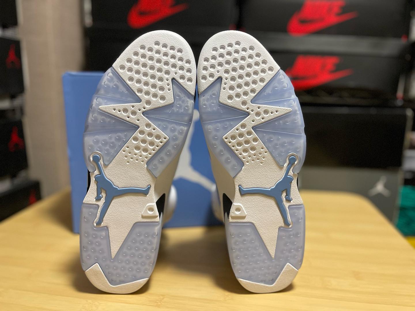 Nike Air Jordan 6 AJ6 大学蓝北卡蓝复古篮球鞋正品实拍 对比细节图_2