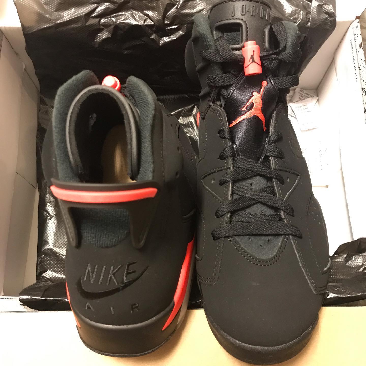 nike aj6 retro og black infrared高清实拍 正品细节图