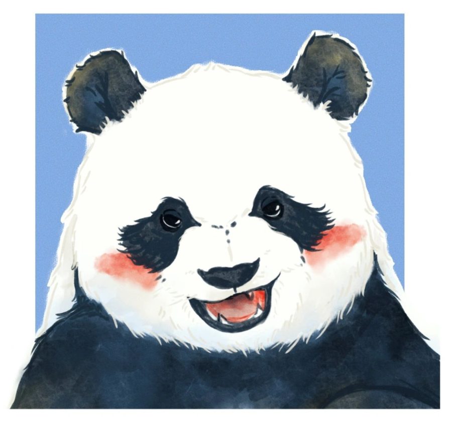 大熊猫和花、福宝、飞云卡通版手绘微信头像_3