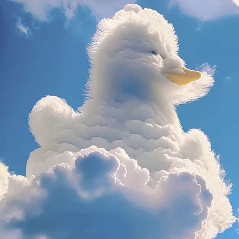 可爱小众云彩熊云彩鸭头像 适合做头像的云朵图片_2