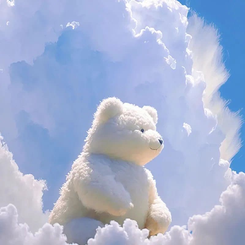 可爱小众云彩熊云彩鸭头像 适合做头像的云朵图片_3