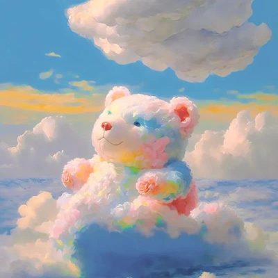 可爱小众云彩熊云彩鸭头像 适合做头像的云朵图片