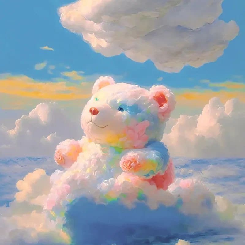可爱小众云彩熊云彩鸭头像 适合做头像的云朵图片_5